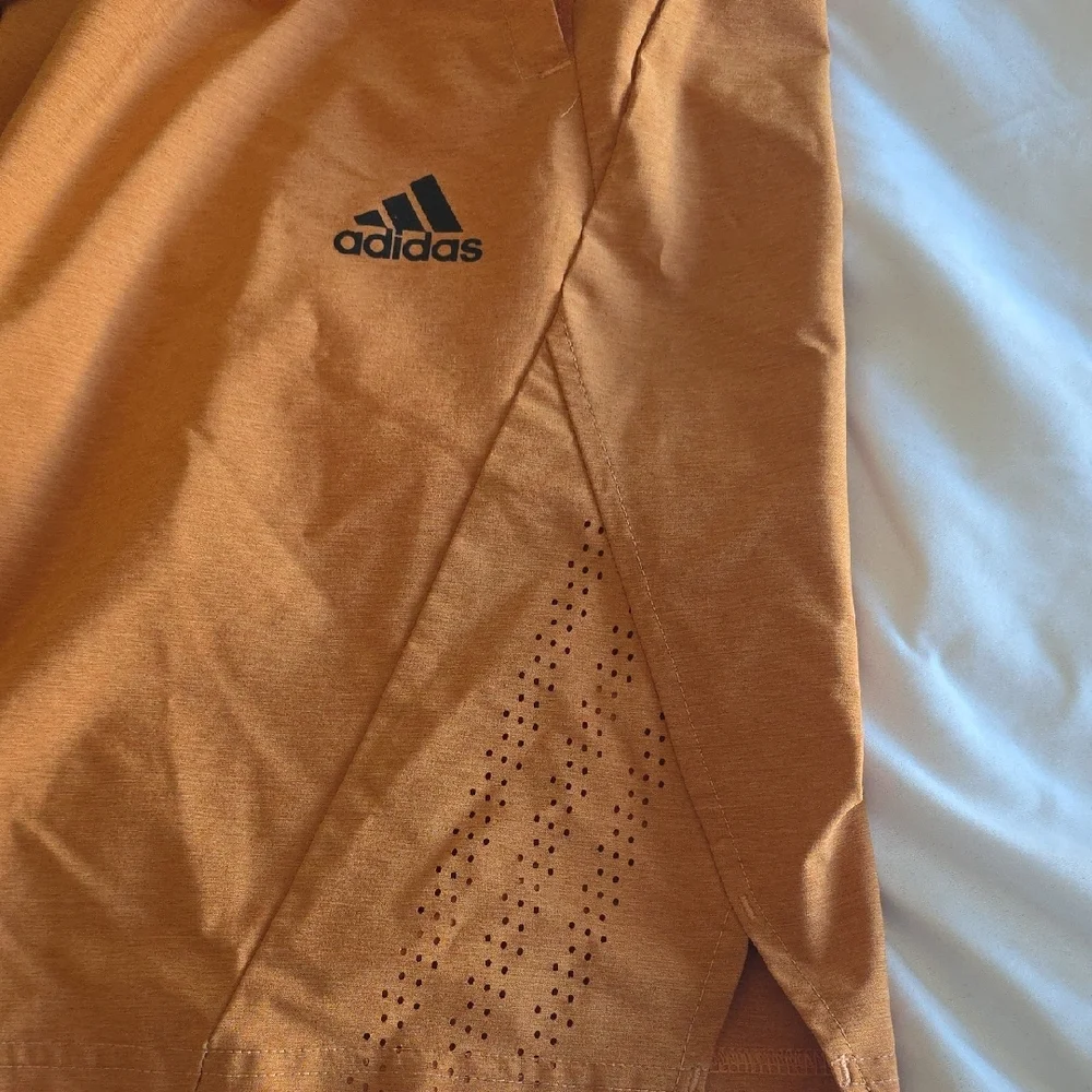 Adidas Men's Orange and Black Athletic Shorts